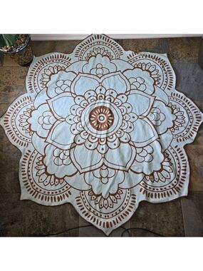 ViX Paula Hermanny Lotus Mandala Terry Cloth Towel Yoga Mat Decoration